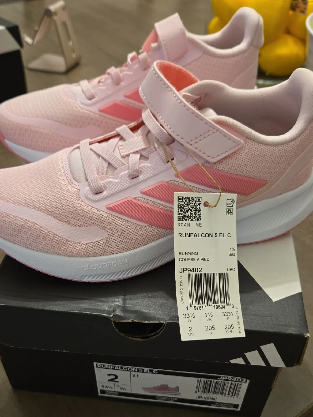 adidas Kids' Light Pink Velcro & Lace Sneakers